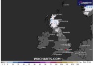 英国降雪地图显示，本周数百万英国人将面临7厘米厚的斯堪的纳维亚降雪